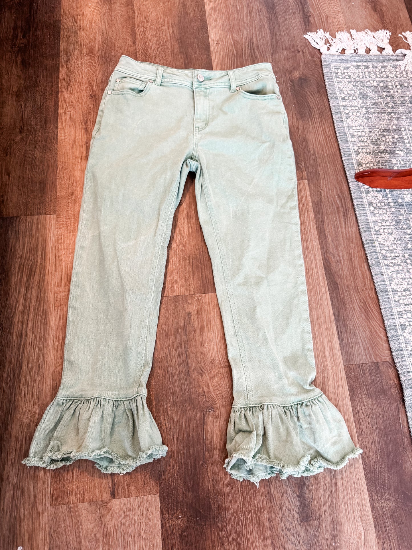 Green Ruffled Jeans 2