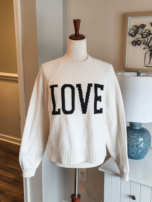 Cream “Love” Sweater M