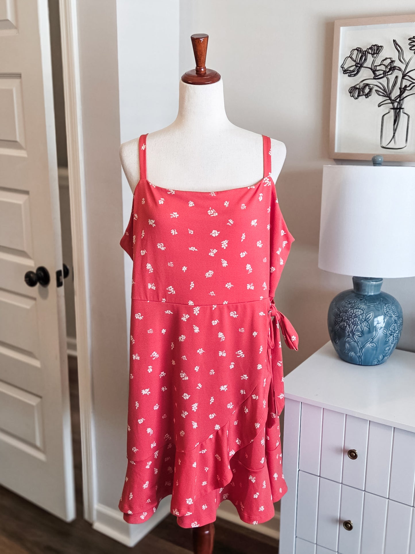 Pink Floral Sundress 2X