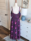Navy Purple Red Print Maxi Dress 2-3X