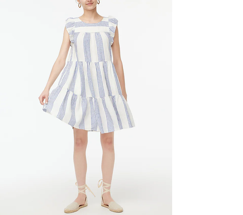 Blue White Striped Dress 4