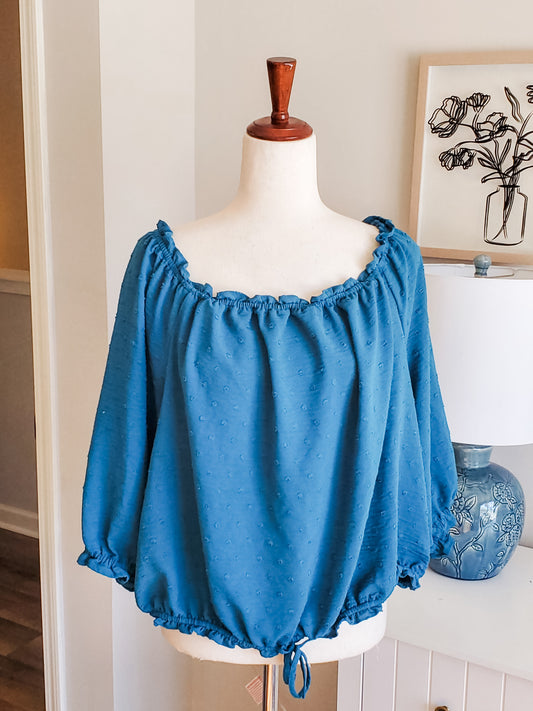 Teal Swiss Dotted Top 22/24