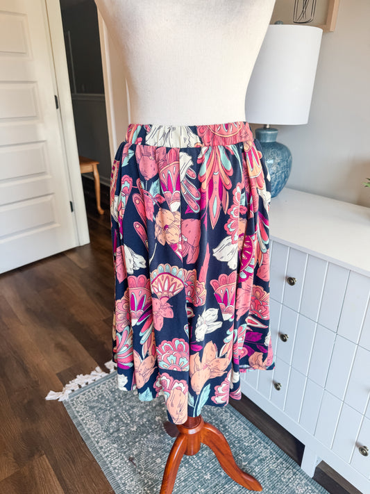 Multi Color Floral Skirt XL