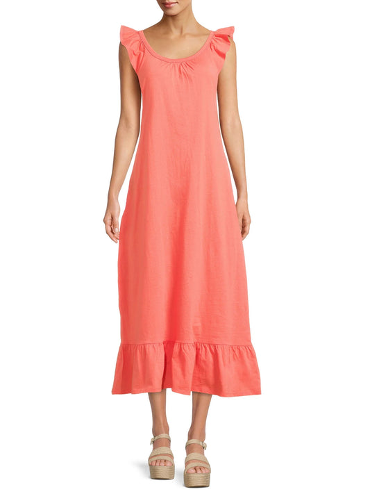 NWT Coral Cotton Maxi Dress L