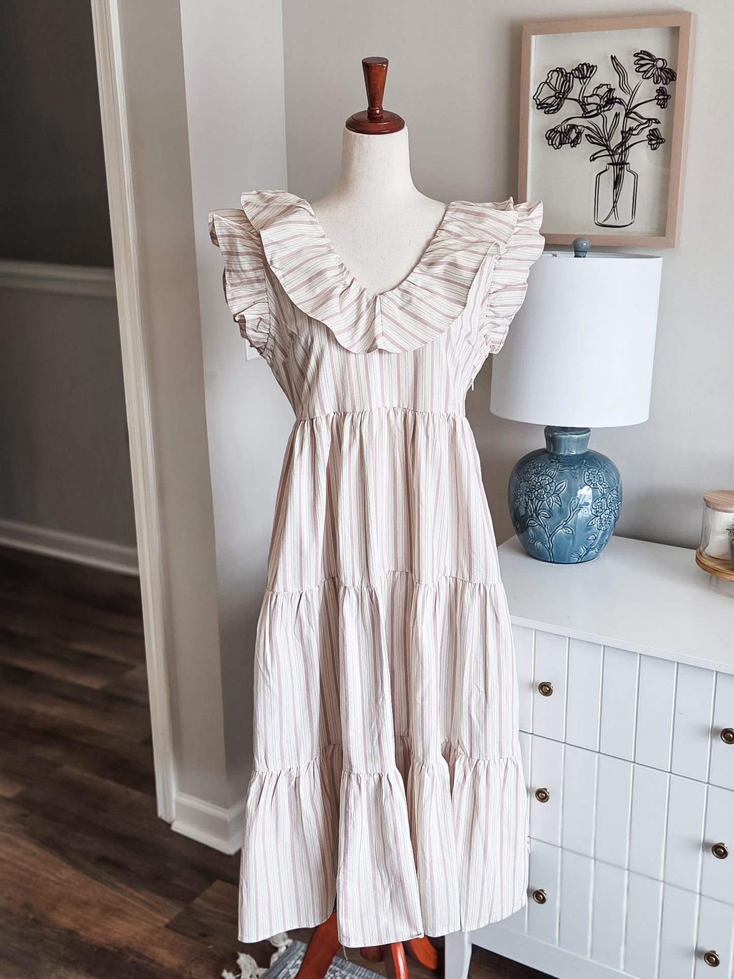 NEW Mauve Striped Dress
