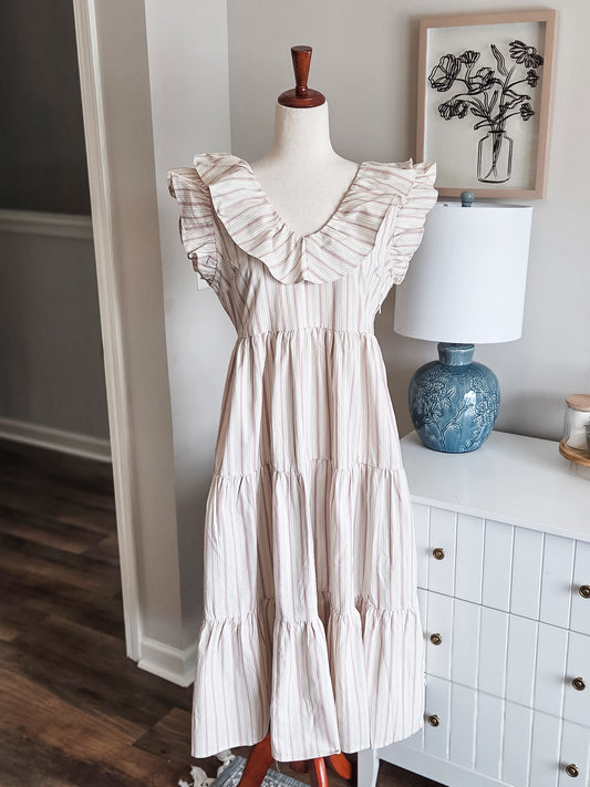 NEW Mauve Striped Dress