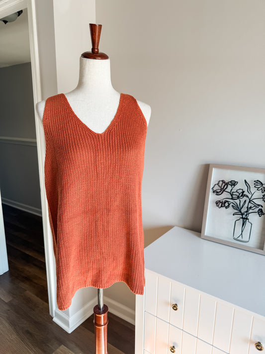 Orange Sweater Tank XL