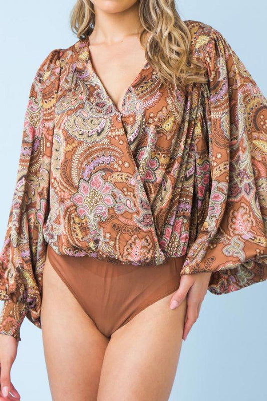 Camel Print Bodysuit S