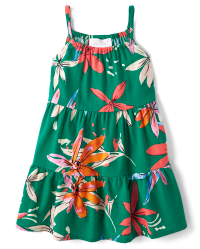 Green Floral Dress 4T