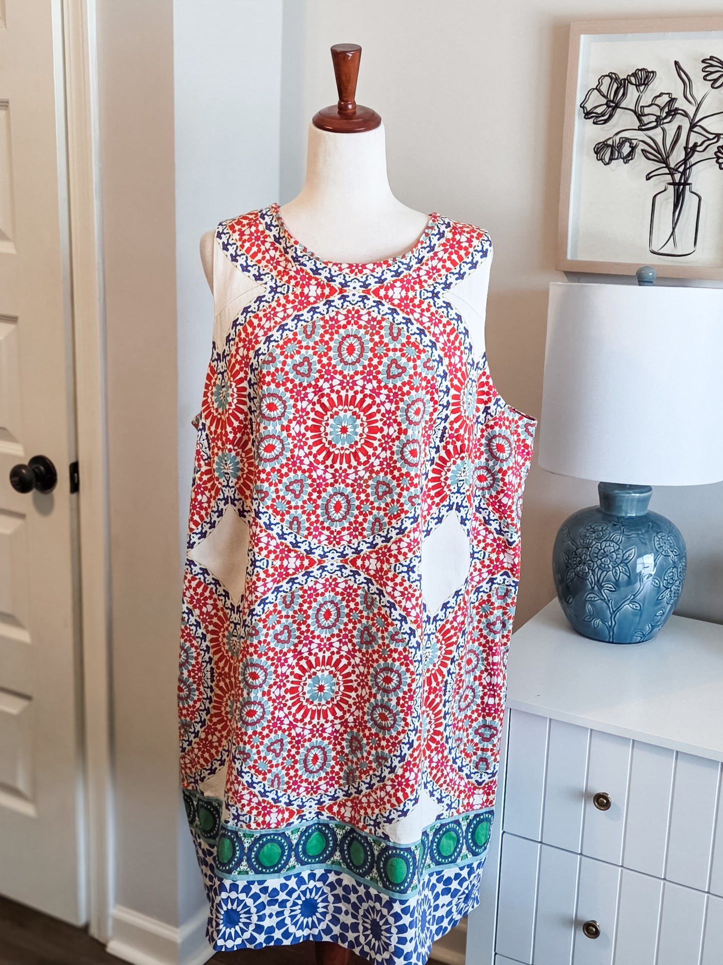Multi Color Cotton Dress 22W