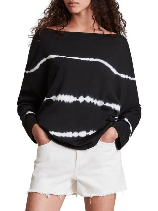 Black White Cotton Tie Dye Top S