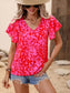 Pink Red Print Top S