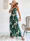 Green Tropical Print Jumpsuit S