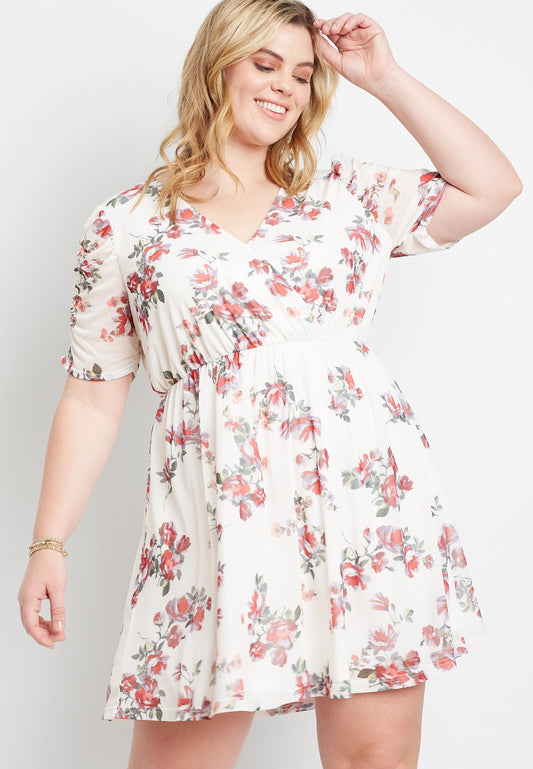 NWT White Floral Dress XL