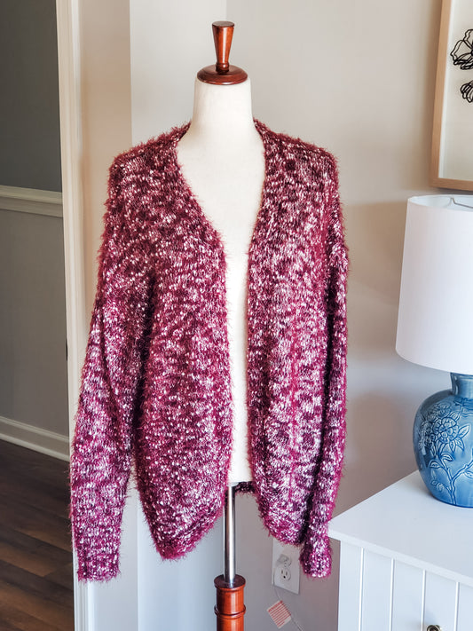 Burgundy White Cardigan S