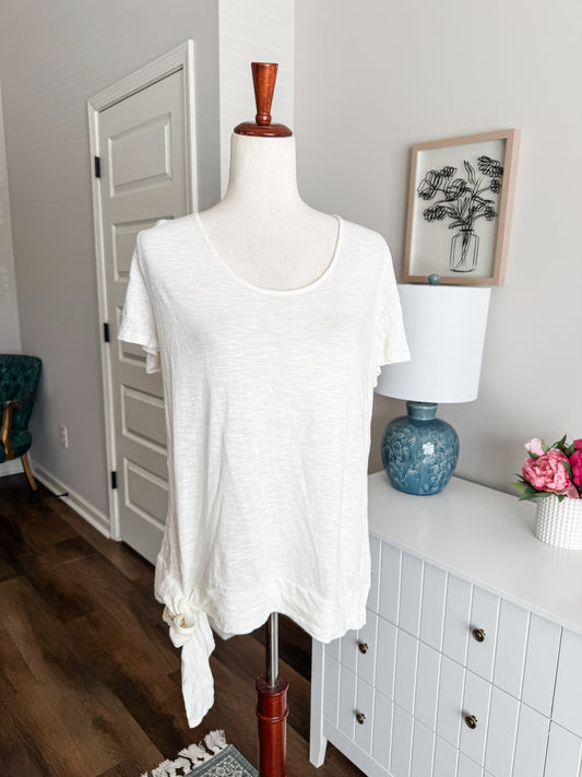 Cream Top with Knot XL
