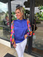 Purple Print Sleeve Top M