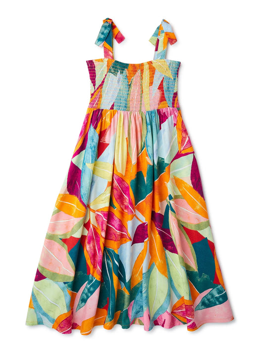 Tropical Smocked Dress Youth XL