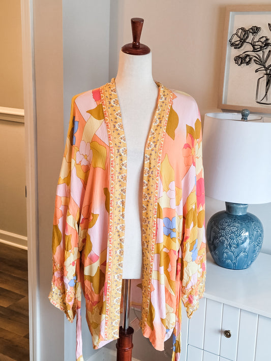 Multi Color Floral Kimono M/L