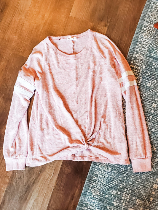 Pink White Heathered Top Youth XL