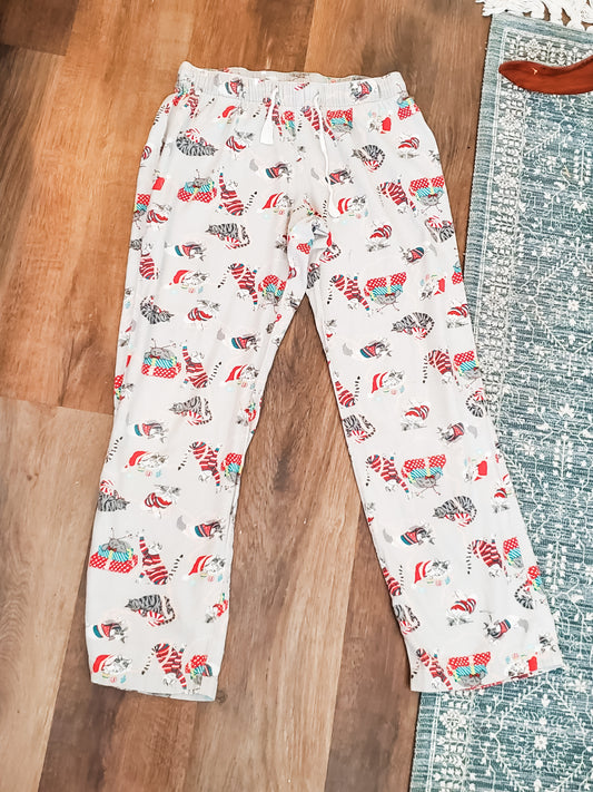 Christmas Cat PJ Pants S