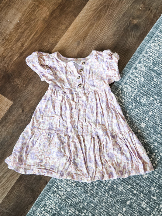 Pink Purple Paisley Dress 3T