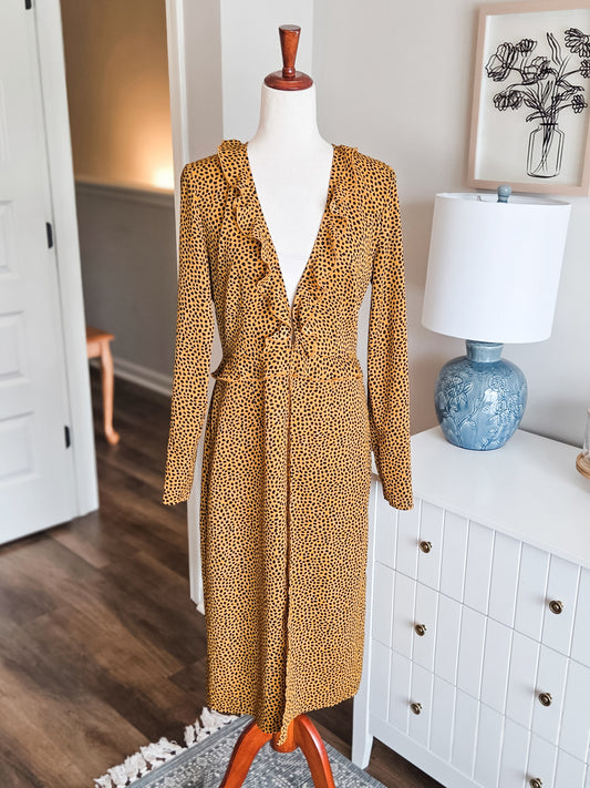 Mustard Black Print Duster M