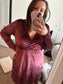 NWT Maroon Velvet Dress XL