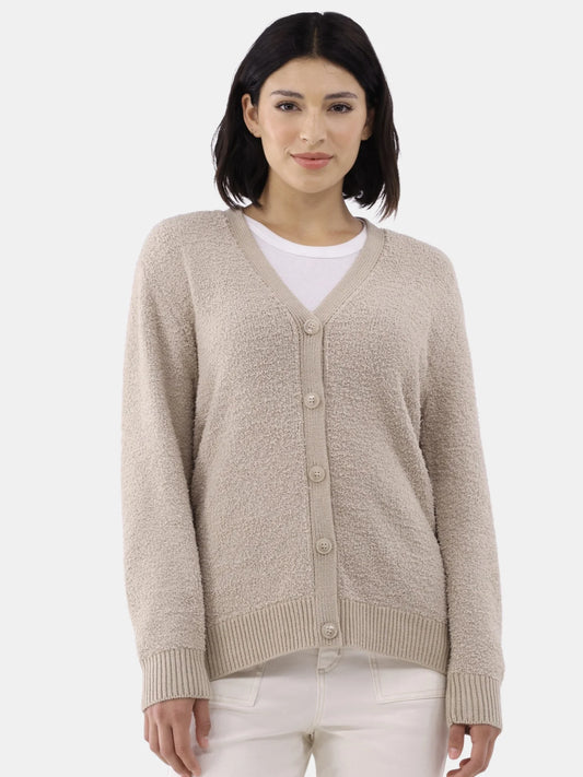 Tan Fuzzy Cardigan M
