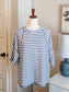 Navy White Striped Top L