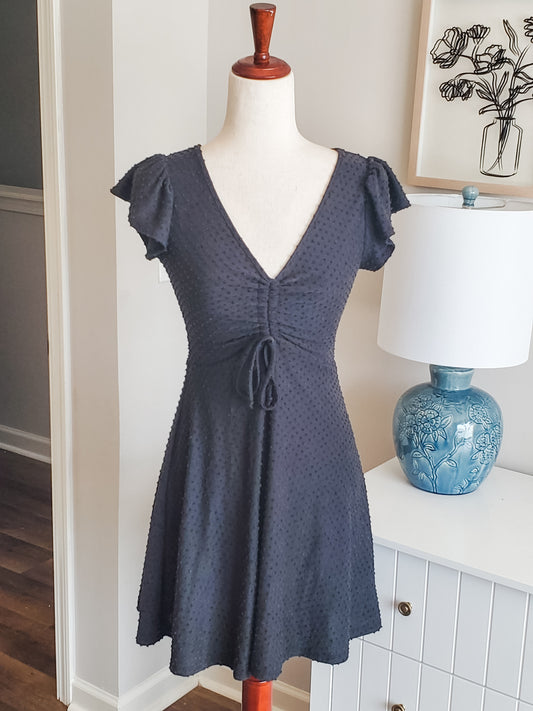 Black Swiss Dotted Dress S