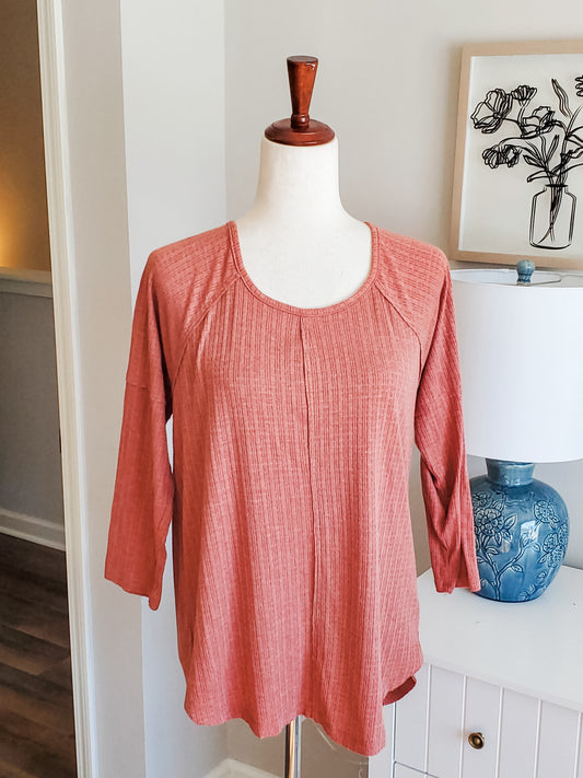 Orange Ribbed Top L/XL