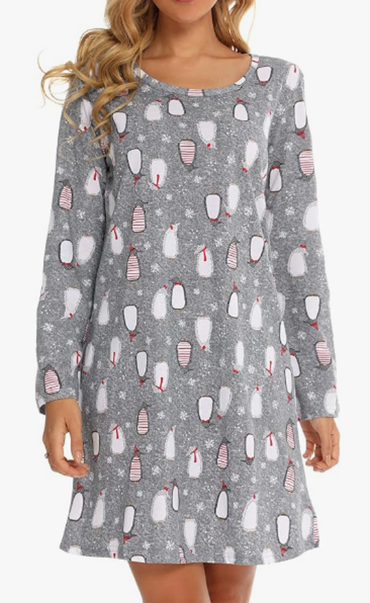 NWT Gray Penguin Nightgown M