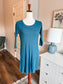 Teal Ribbed Dress S