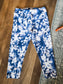 Navy Floral Leggings M