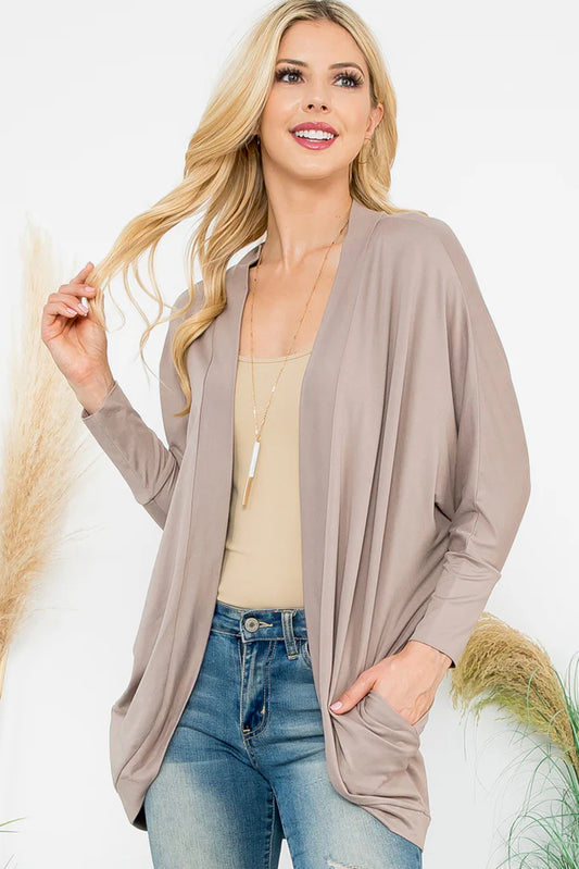Mocha Pocket Cardigan 2X