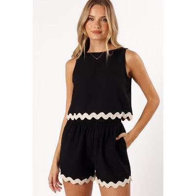 Black Tank with White Trim XL