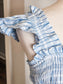 NEW Blue White Smocked Dress