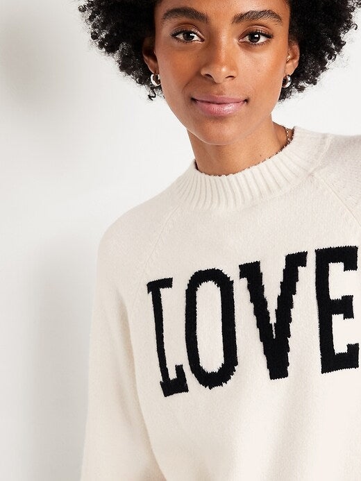 Cream “Love” Sweater M