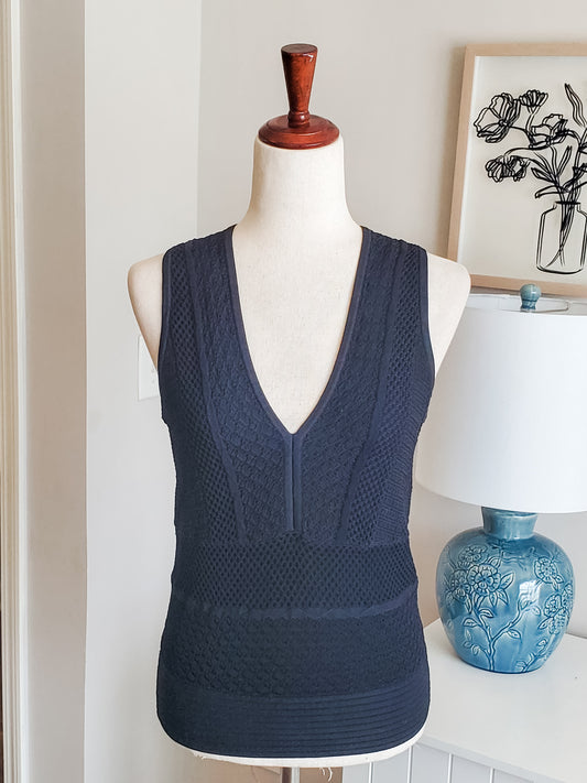 Black Lace Sweater Tank M