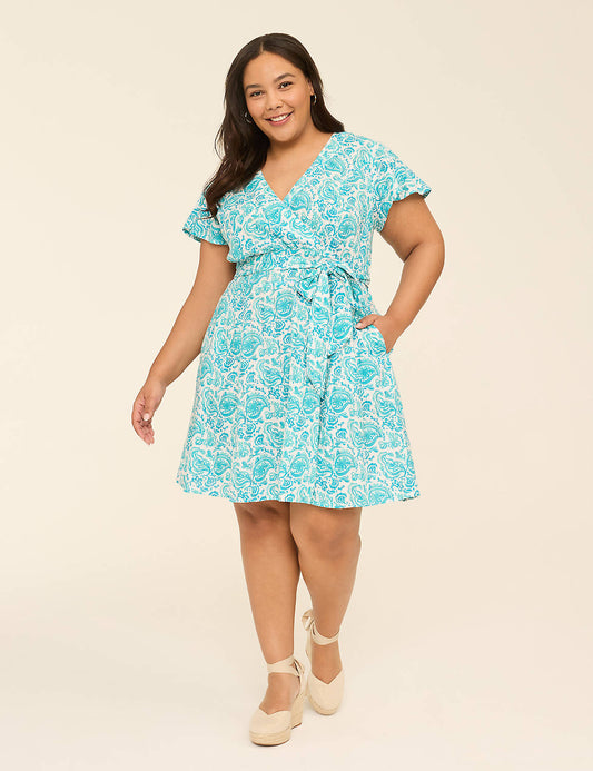 Turquoise White Mini Dress 22