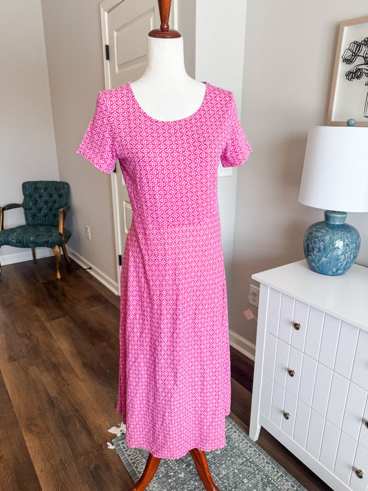 Pink Print Dress S
