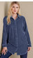 Teal Velvet Button Up M