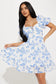 Blue White Floral Dress XL/1X