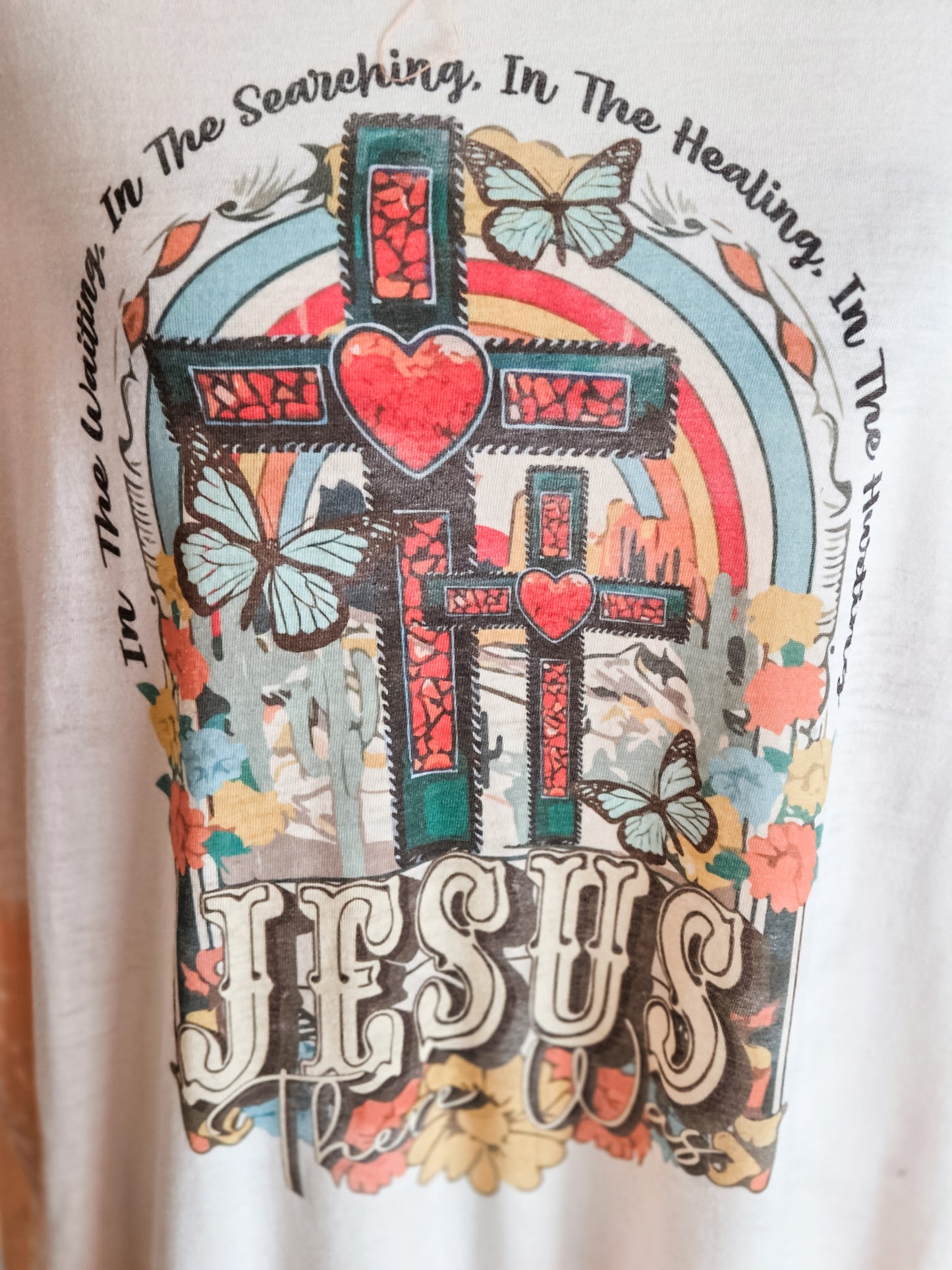 Coral “There Was Jesus” Tee L