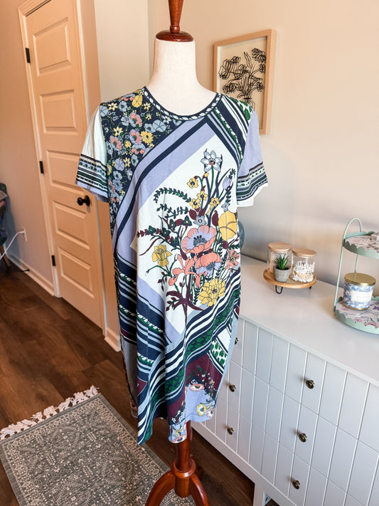 Multi Color Print Dress L