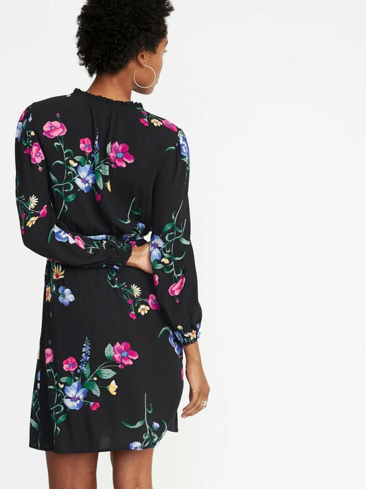 Black Floral Dress XL