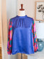 Purple Print Sleeve Top M