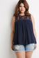 Navy Embroidered Tank M