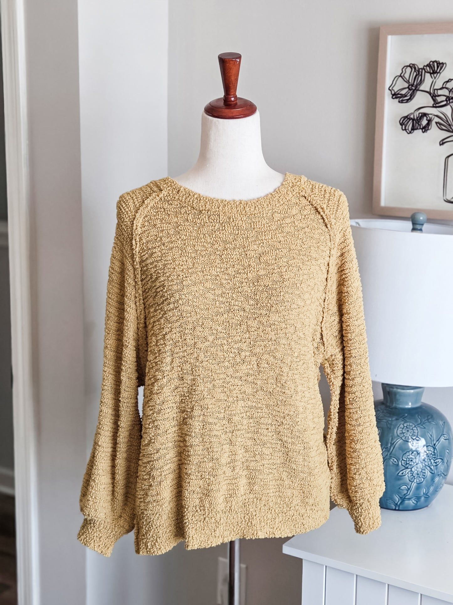 Yellow Textured Sweater S
